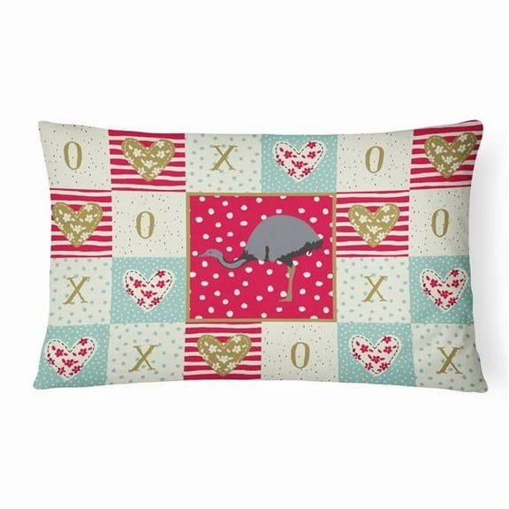 Carolines Treasures CK5350PW1216 Rhea Love Canvas Fabric Decorative Pillow, Red, 12H x16W, multicolor