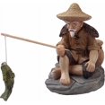 thumbnail image 1 of Pequeño pescador de resina artesanal, bonsái de paisaje en miniatura, 1 of 5