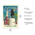 thumbnail image 2 of Boston Massachusetts - Fly Eastern Air Lines - Paul Revere Statue and Old North Church - Vintage Airline Travel Poster c.1960s - 8 x 12 inch Vintage Metal Tin Sign, 2 of 4