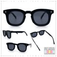 thumbnail image 2 of SA106 Retro TAC Polarized Thick Bevel Rectangle Horn Rim Hipster UV400 Sunglasses / All Black, 2 of 7