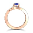 thumbnail image 4 of 2.50 Carat Elegant Round Shape Blue Sapphire & Aquamarine Gemstone Anniversary Ring for her Solid 18K Rose Gold Size 11.5 by Diamond-Capitals, 4 of 8