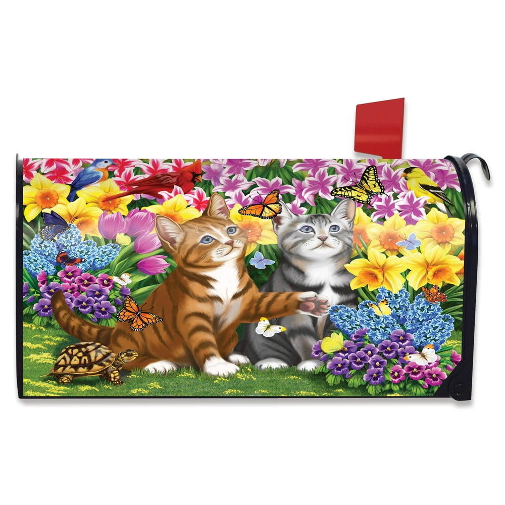 Garden Kittens Spring Mailbox Cover Cats Standard Briarwood