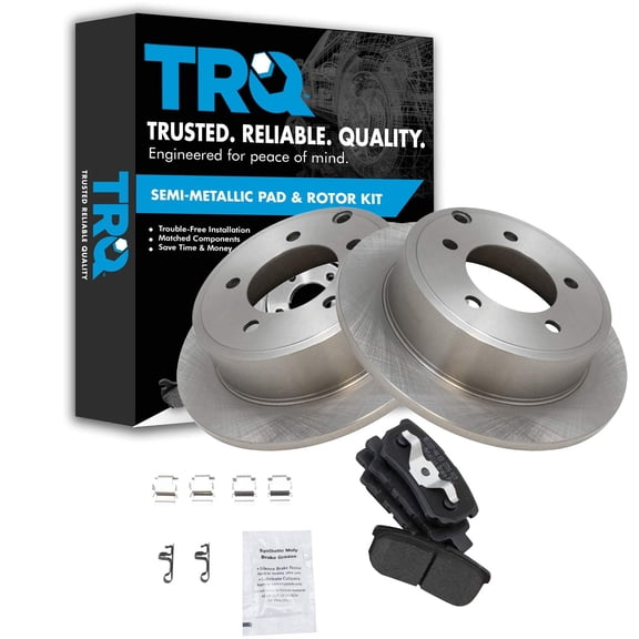 TRQ Rear Metallic Brake Pad & Rotor Set Fits Select Sebring Avenger Jeep Lancer