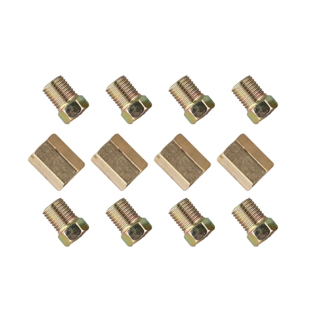 Complete Brake Line Fittings Kit with 4 Unions and 8 Nuts 3/16 Inch Tube