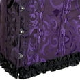 thumbnail image 6 of Corset Tops for Women Vintage Floral Embroidery Patterns Bustier Bodysuit Lace Up Halloween Cosplay Boned Corset Shapewear Purple XL, 6 of 7