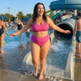 thumbnail image 3 of Agnes Orinda Women's Plus Size 2 Piece Swimsuit Adjustable Spaghetti Straps Tummy Control Swimwear Bikini Bathing Suits 2026 3X Hot Pink, 3 of 8