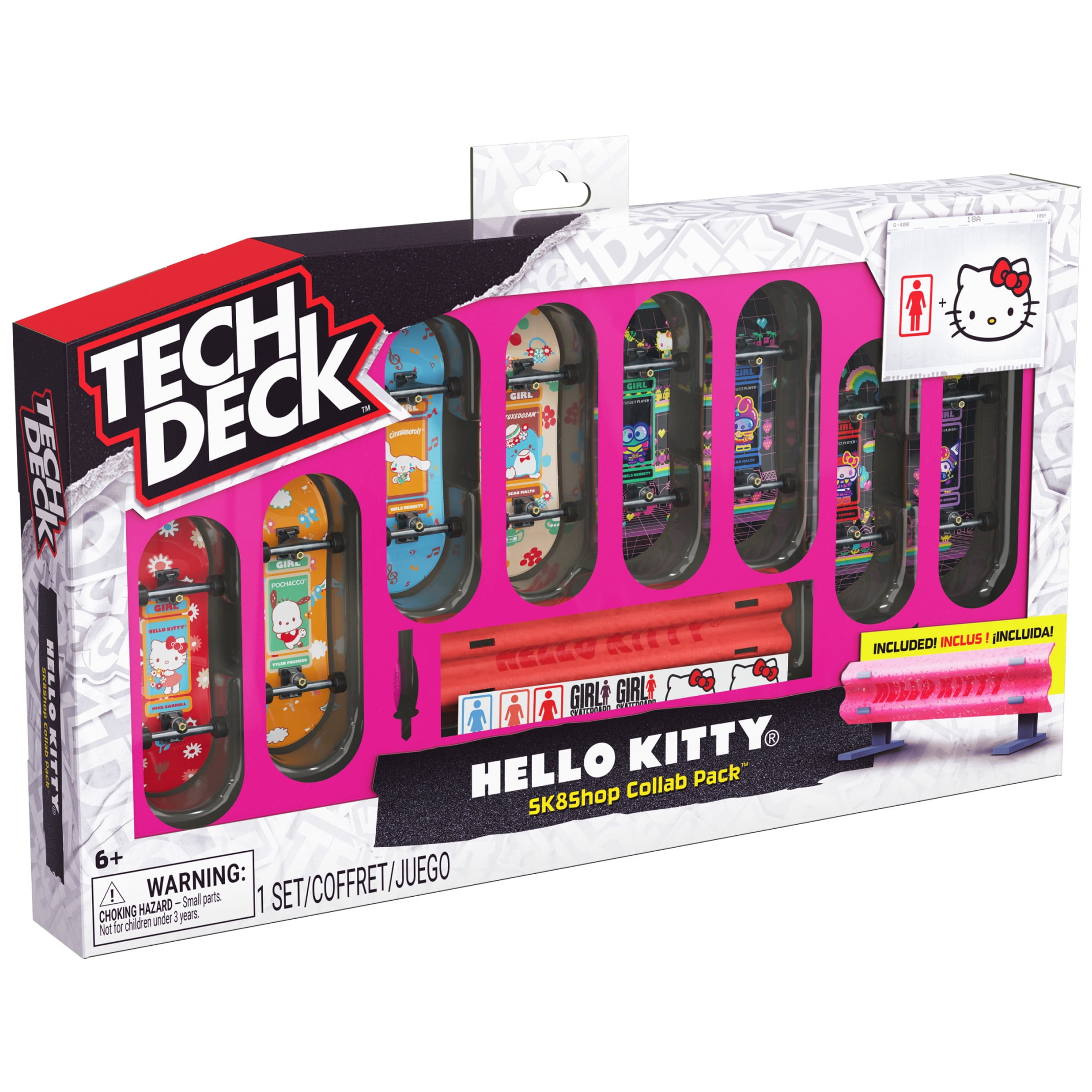 Tech Deck Powell Peralta Sk8shop Bonus Pack with Ramp, Includes 8 Fingerboards, for Ages 6 and up
