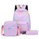 thumbnail image 1 of Mochila Mochila de dibujos animados de 3 piezas para mochila de estudiante con caja de almuerzo (púrpura), 1 of 5