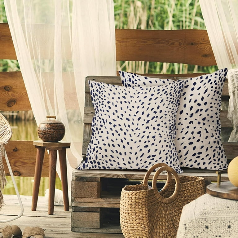 Navy Blue Antelope Pillow Covers 20X20 Inch Neutral Animal Faux