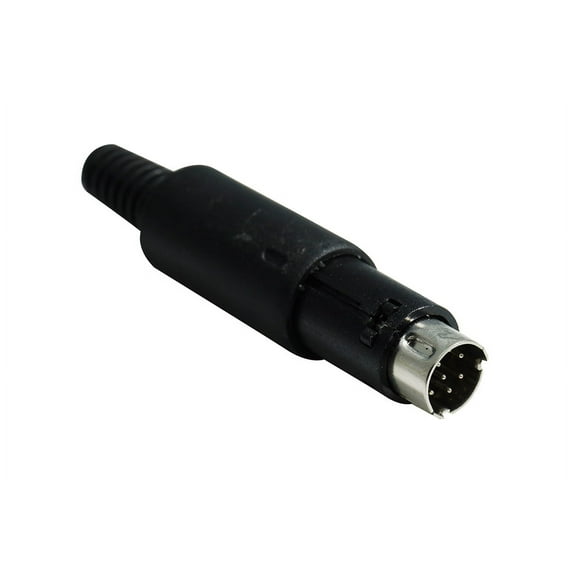 8-Pin Mini-DIN Male Connector, 24 AWG wire with Molded Strain Relief