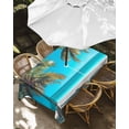 thumbnail image 3 of Outdoor Tablecloth with Umbrella Hole, Ocean Beach Spillproof Waterproof Outdoor Table Cover, Summer Coconut Coastal Sea Landscape Patio Tablecloths for Party Picnic Camping, Rectangle 60"x102", 3 of 9