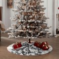 thumbnail image 5 of Kdxio Monochrome Botanical Illustration Print Christmas Tree Skirt Christmas Xmas Tree Skirts Mat for New Year Holiday Christmas Party Decorations-30", 5 of 7