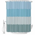 thumbnail image 2 of Shower Curtains for Bathroom, Colorful Stripe Waterproof Fabric Shower Curtain, Modern Teal Blue Green Vertical Striped Decorative Bathroom Curtain for Bathtub, 66"x72", No Hooks Included, 2 of 9
