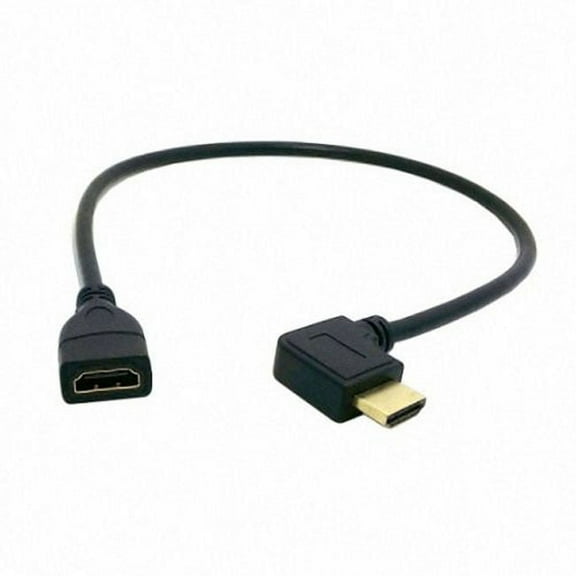 CY Left Angled 90 Degree Connector HDMI 1.4 with Ethernet 3D Type A male to A female Extension Cable 0.5m