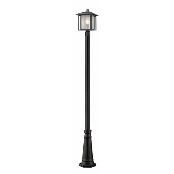 Z-Lite Aspen Outdoor Post Lantern in Clear and Black