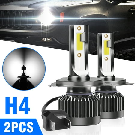 - H4/9003 LED Motorcycle Headlight bulbs, TSV Hi/Lo Beam Replacement Conversion Kit Headlamp Single Bulb 12000LM 12V HID White 6000K