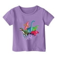 thumbnail image 1 of T-shirts Garçons Mode Décontractée Imprimé Col Rond Manches Courtes T-Shirt Haut Vêtements Bébé Garçon Violet 6-7 Ans, 1 of 3