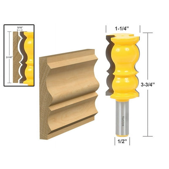 Yonico Elaborate Large Crown Moulding Router Bit Profile 16148