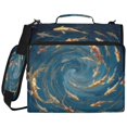 thumbnail image 2 of Zipper Binder with Shoulder Strap 2 inch 3 Ring Waterproof File Folder Organizer Bag 500 Sheet Whirlpool Carp Pattern, 2 of 8