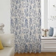 thumbnail image 6 of Blue Flowers Sheer Curtains 45 Inches Long, Retro Rustic Botanical Floral Leaves Vines Light Filering Curtains, Breathable Simi Curtain Privacy Drapes for Kitchen Bathroom Small Window Treatment, 6 of 9