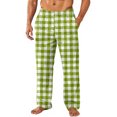 thumbnail image 2 of GrmtClth Plush Warm Pajama Pants Men Trendy Flannel Fleece Comfy Soft Plaid Sleep Pant Winter Thermal Fuzzy Pj Pants with Pockets Light Green XL, 2 of 6