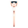 thumbnail image 3 of 0.8 ctw 3 Stone Anniversary Ring for Women | Emerald Cut Natural London Blue Topaz | Hyperallergenic Solid 18K Rose Gold, 3 of 5