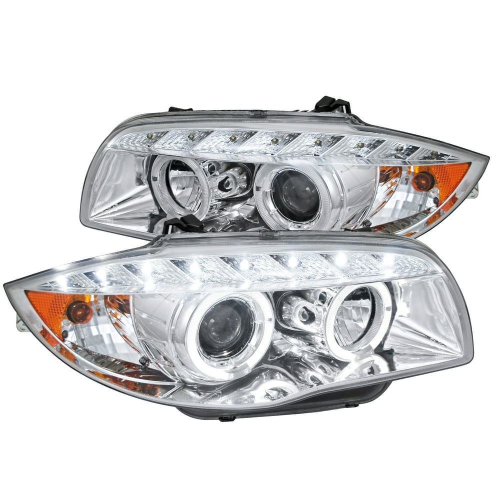 SpecD Tuning Halo Chrome Housing Clear Lens Projector Headlights for