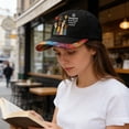 thumbnail image 5 of AZXY Imagine Peace Gesture Embroidered Baseball Cap, Tie-Dye Brim Casual Unisex Hat for Daily Streetwear and Vacation, Black, 5 of 6