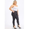 thumbnail image 3 of Plus Size Tummy Control Sculpting Treggings - Black, White Stripes, 3 of 8