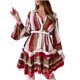 thumbnail image 1 of Vestido de falda de pastel bohemio de manga larga con volantes y cuello en V a la moda para mujer Wmkox8yi  FGJ785, 1 of 8