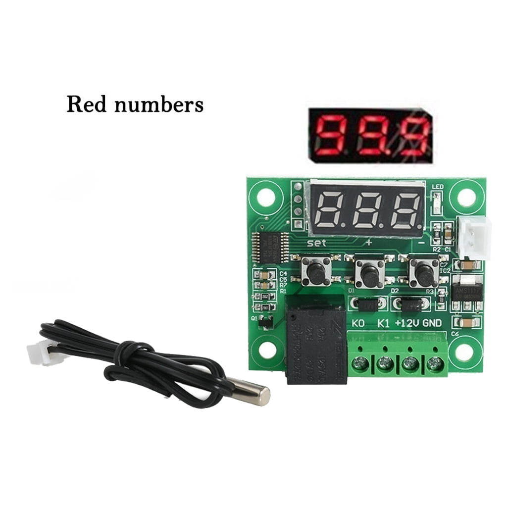ZYElroy Temperature Switch LCD Display 12V Digital Temp Controller High Precision Waterproof Sensor 20A Relay