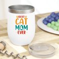 thumbnail image 2 of Best Cat Mom Ever with Paws and a Kitty, White 12oz Wine Tumbler, 2 of 5