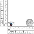 thumbnail image 6 of Gem Stone King 925 Sterling Silver Persian Blue Moissanite Red Rhodolite Garnet and White Diamond Ring for Women (1.55 Cttw, Heart Shape 6MM, Gemstone Birthstone, Size 8), 6 of 6