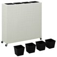 thumbnail image 3 of vidaXL Garden Raised Bed with 4 Pots 80x22x79 cm Poly Rattan White, 3 of 5