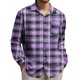 thumbnail image 1 of Yaoyar Men's Plaid Button Down Shirt Long Sleeve Casual Lapel Work Shirts Lightweight Shirts with Pocket, 1 of 4