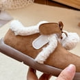 thumbnail image 6 of Quealent Girls Winter Slippers Fuzzy Warm Slip-On House Shoes with Durable Sole for Indoor & Outdoor for Little/Big Kid Coffee for Size 2.5, 6 of 9