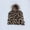 Khaki, variant on Women Lady Plush Bubble Leopard Printed Knitted Beanie Hat Baggy Slouchy Ski Cap