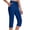 Blue, variant on Capri Pants for Women Drawstring Elastic Dressy Waist Workout Athletic Yoga Pant with Pockets