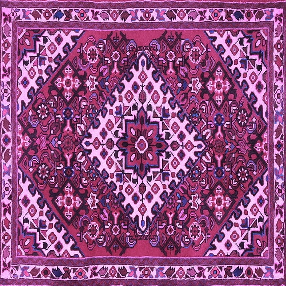 Ahgly Company Indoor Square Persian Purple Traditional Area Rugs, 7' Square