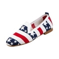 thumbnail image 2 of American Flag Print Patriotic Shoes for Women Slip on Sneakers Classic Mesh Loafers EVA Sole Breathable Shoes, 2 of 6