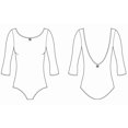 thumbnail image 3 of Bloch Dance Justaucorps à Manches 3/4 pour Femmes, Noir, Grand, 3 of 3