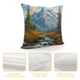 thumbnail image 4 of Orinice Mountain Stream Trees Graphic Decorative Pillow Cover for Home Couch Living Room Bed Sofa - Soft and Durable 22x22in, 4 of 5