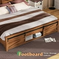 thumbnail image 6 of Merluxy Farmhouse Wood Bed Frame King Size with Sliding Barn Door Storage Cabinets and Headboard,SolidNo Squeak, No Box Spring Needed,Rusric Brown, 6 of 6