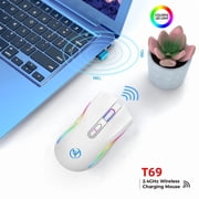 HXSJ T69 2.4G Wireless Mechanical Mouse RGB Gaming Mouse Ergonomic 7 Programmable Buttons 4800DPI Mouse for Office Gamer