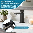 thumbnail image 2 of Wowow Single Handle Single Hole Bathroom Faucet with Supply Line and Deckplate in Matte Black, 2 of 7