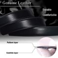 thumbnail image 3 of Cinturones de vestir de cuero genuino para hombres con hebilla automática, cinturones de hombres de 35 mm para trajes, jeans, uniforme, negro Genérico Cinturón, 3 of 6