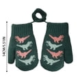 thumbnail image 3 of Kids Winter Thermal Gloves Double Layer Fleece Lined Acrylic Fiber Dinosaur Pattern Cold Weather Hand Warmers, 3 of 4
