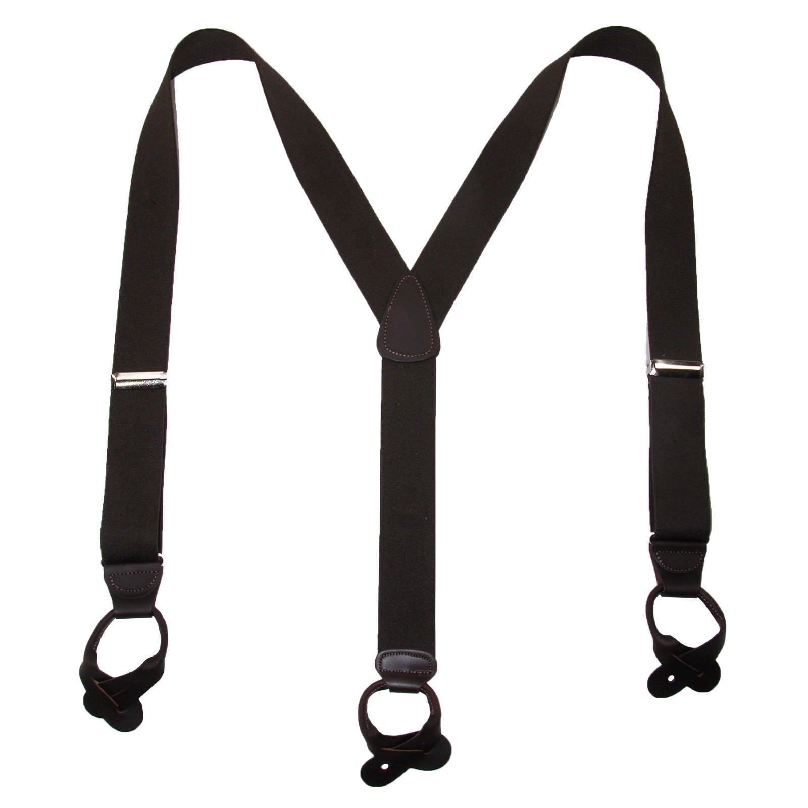 MTL MTL Men's Elastic Button End Dress Suspenders with Silver Hardware USA Made