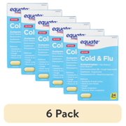 (6 pack) Equate Severe Cold and Flu Caplets, 24 Count