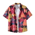 thumbnail image 2 of KIHOUT Summer Shirts for Men Men Hawaiian Short Sleeve Beach Shirt Printed Summer Casual Button Turn-down Collar Shirts, 2 of 3